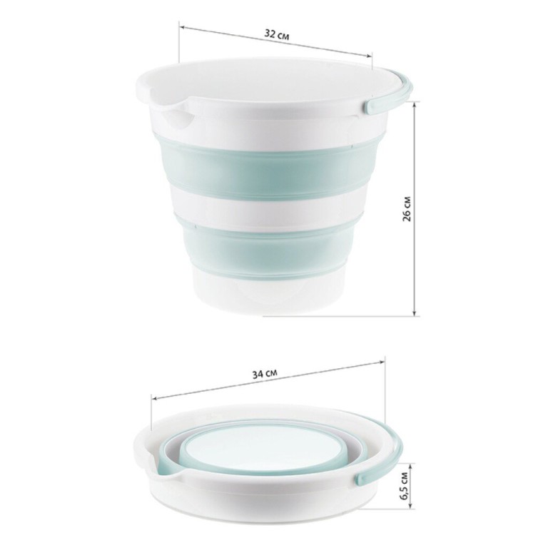 Ведро 10,0л "Флекс" складное Морская волна (М-пластика) М2413