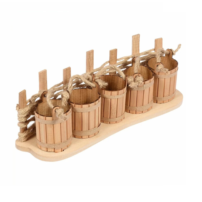 Полочка "Ведерки" под 5 масел (МДФ) 245*70*90