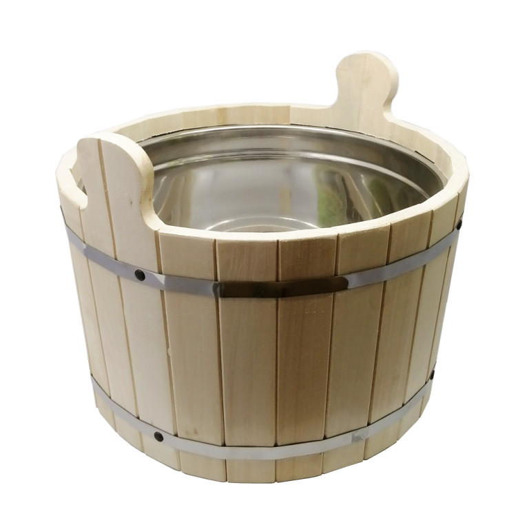 Шайка с нержавеющей вставкой 15л (МДФ)