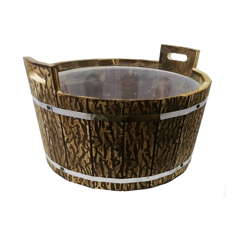 Шайка с пластиковой вставкой  15л (МДФ) состаренная