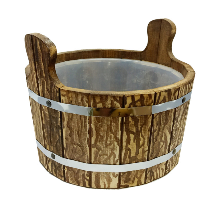 Шайка с пластиковой вставкой  6л.(МДФ) состаренная