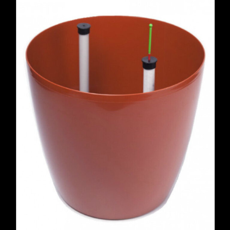 Горшок Комфорт с автополивом 6л с низким вкладышем Глина (ФП)