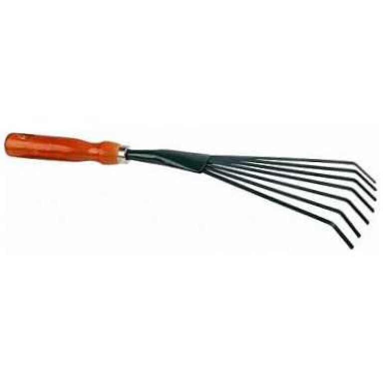 Грабельки GRINDA веерные с плок.зубц.с дер.ручкой 390мм