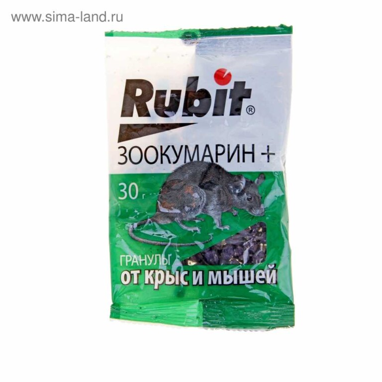 От грызунов Рубит Зоокумарин+ гранулы 30г (ЛЕТТО) /50