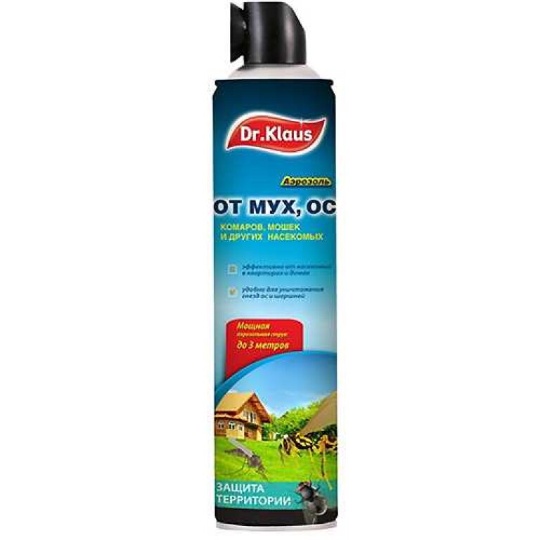Дихлофос Dr.Klaus  от мух, ос и др. насекомых 600мл (Гарден) 12