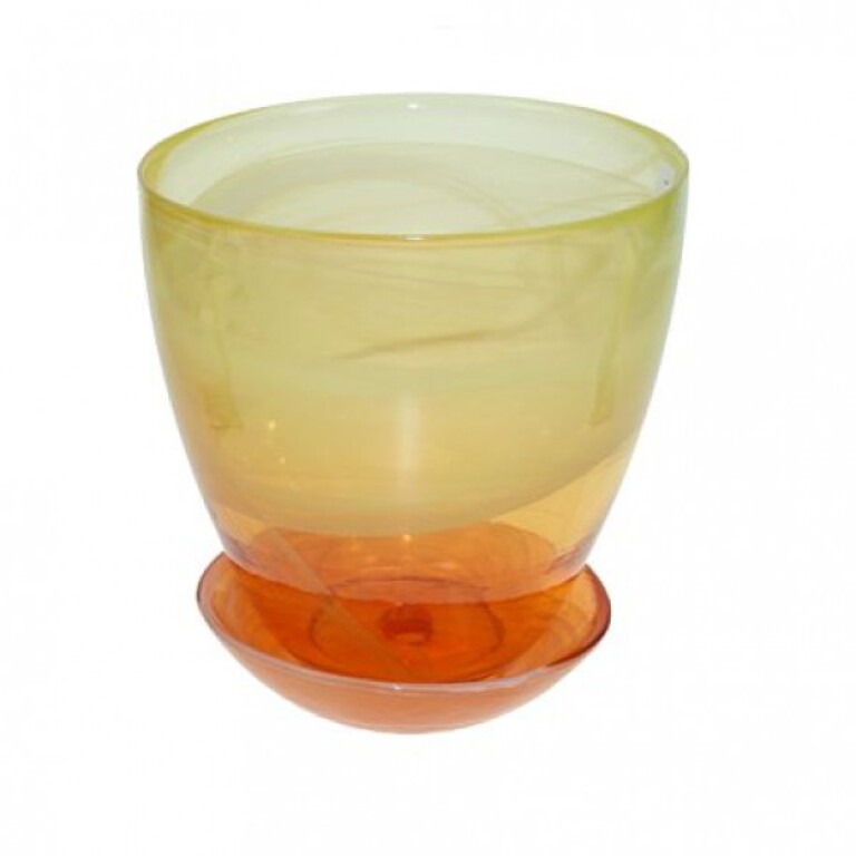 Горшок с подд.№2  13см алеб.крш.жел.-орж. ОРГАНЗА (ФП)