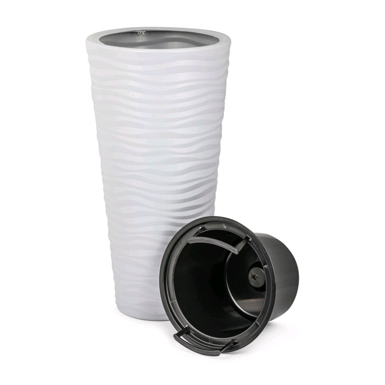 Кашпо напольное Оазис D348мм 10,0/43,0л h685мм со вставкой белый (Альтернатива) М8078