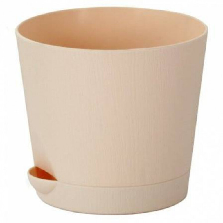 Горшок д/цв.3,6л бежевый с подд. (Интерм)