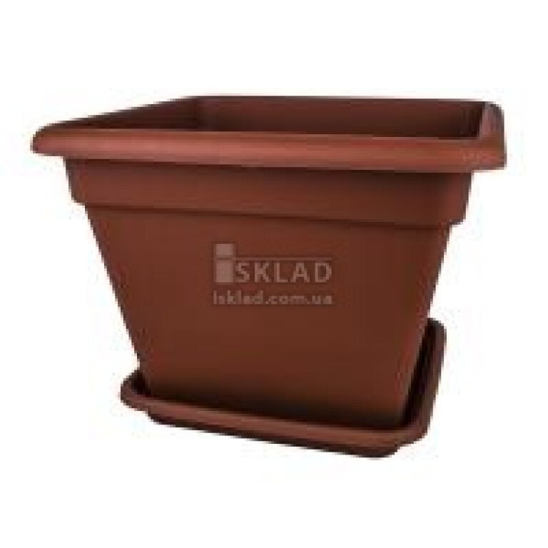 Кашпо Ламела  квадрат с подст.30*30*21 (ПФ)