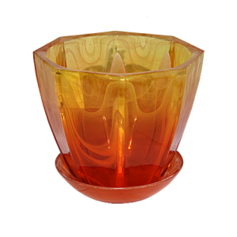 Горшок Грани №1 ОРГАНЗА 12*11жел-рубин с подд.