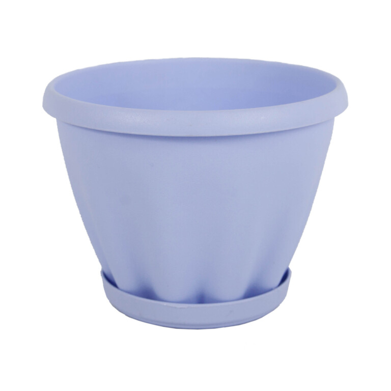 Горшок Знатный с поддоном d 110 (0,45л) сиреневый (Материя Пластика)