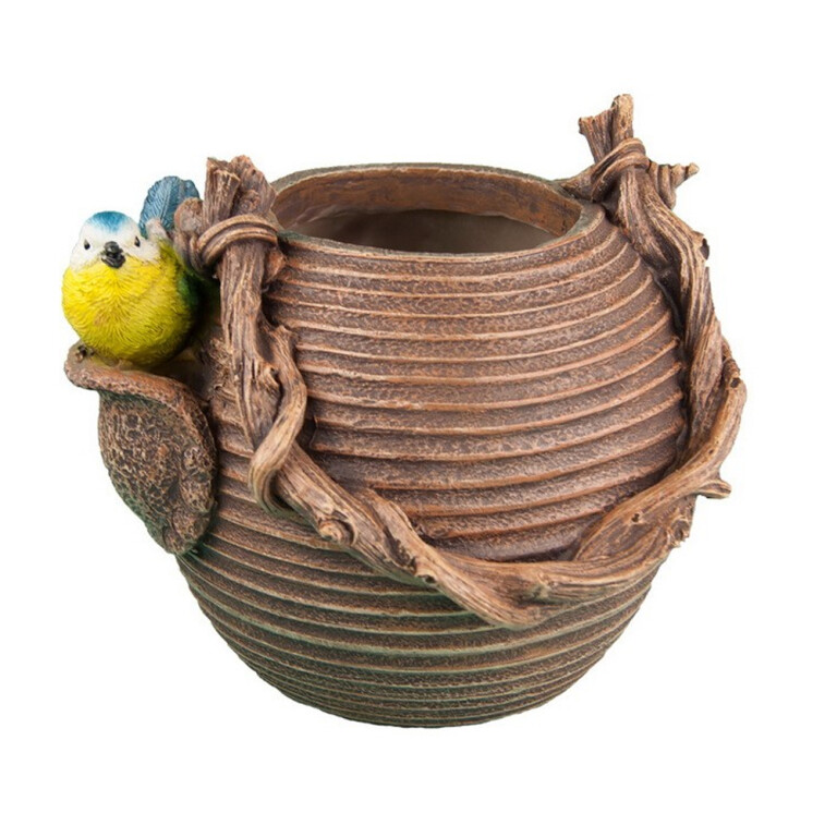 Кашпо Чайник с синицей (М)