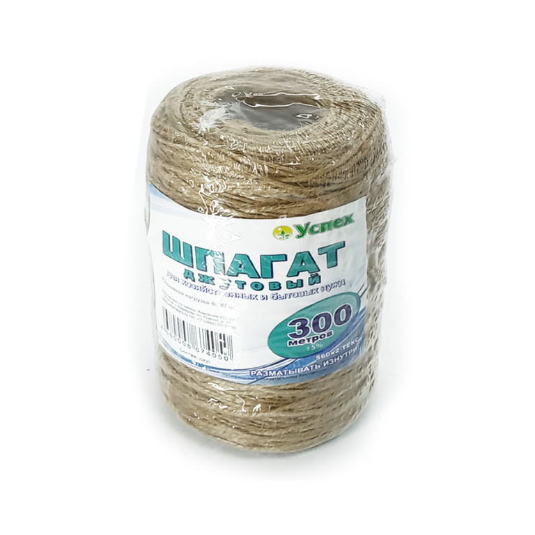 Шпагат джутовый Текс 560*2 300м (Сибшнур) Успех /20