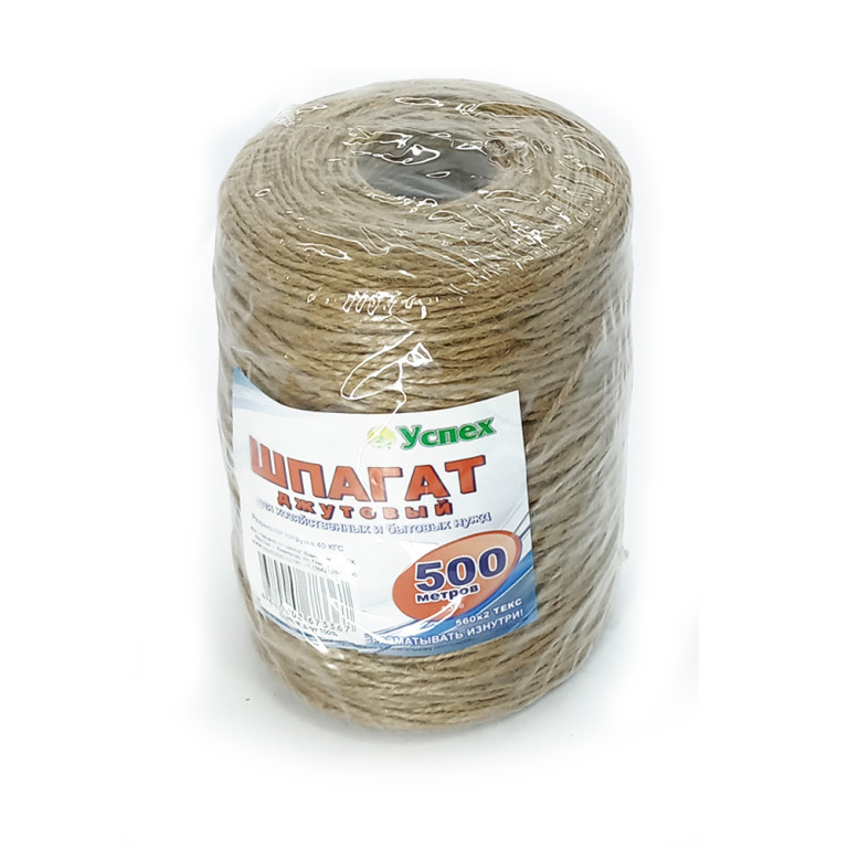 Шпагат джутовый Текс 560*2 500м (Сибшнур) Успех /16