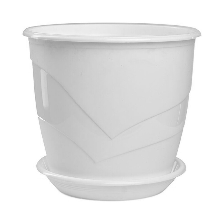 Венеция D21, 4,1л белый с подд. цветочный горшок (5PL)