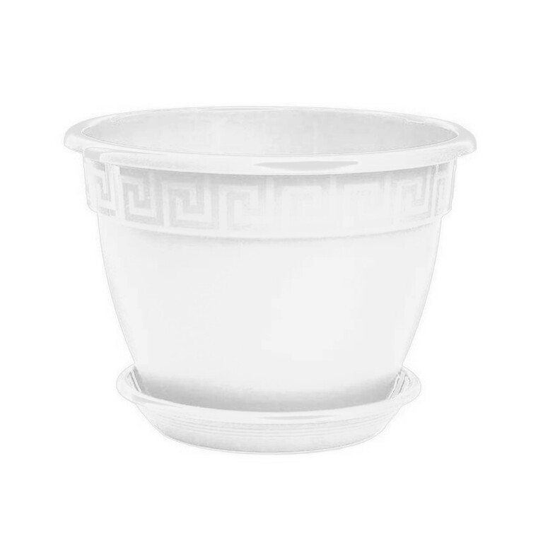 Антик D19, 2,6л белый с подд. цветочный горшок (5PL)