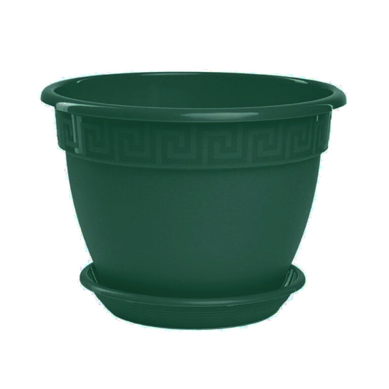 Антик D17, 1,6л малахит с подд. цветочный горшок (5PL)
