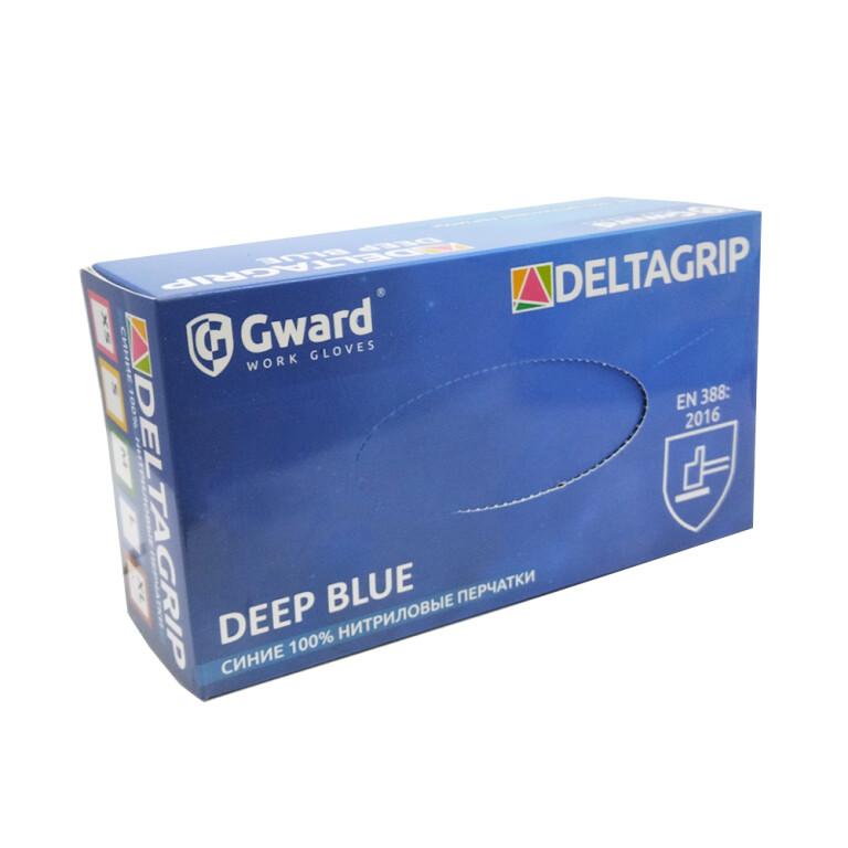 Перчатки Нитриловые неопудренные синие DELTAGRIP (размер 10 (XL) (GWARD) /50/500