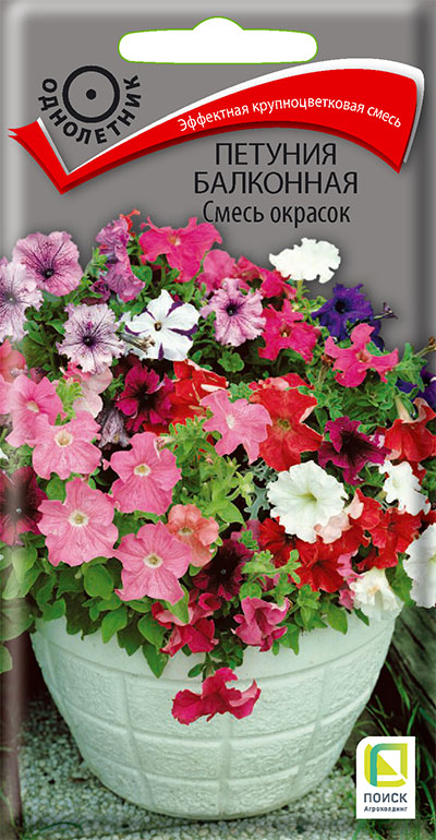Петуния балконная СМЕСЬ ОКРАСОК 2021
