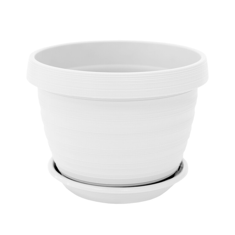 Толедо D20, 3л белый с подд. цветочный горшок (5PL)