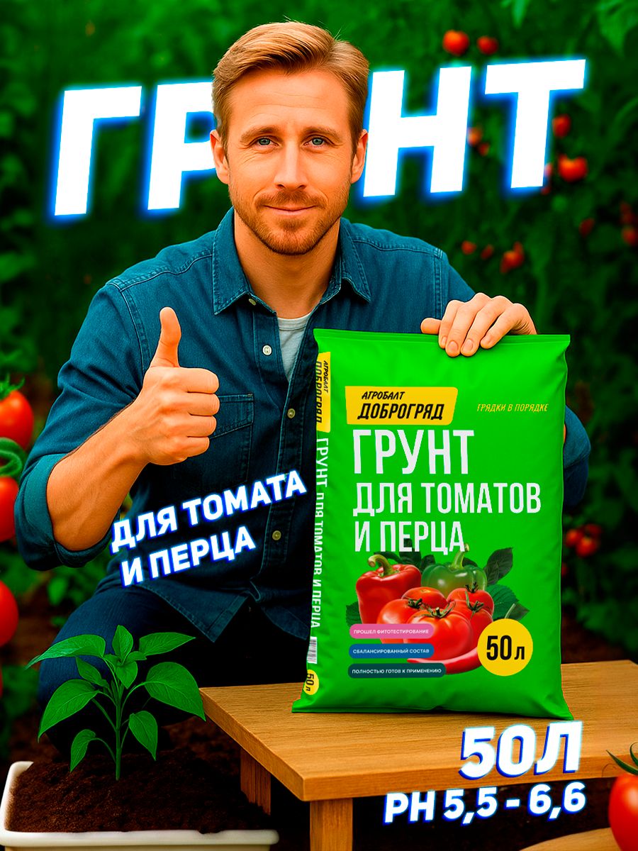 Грунт доброгряд для томатов и перцев 50 л