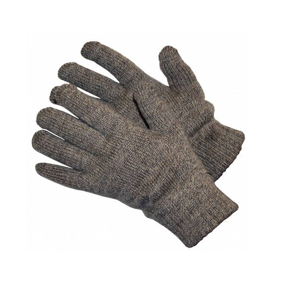 Перчатки полушерстяные Сибирь Двойные, серые, 110 гр (Сибшнур)