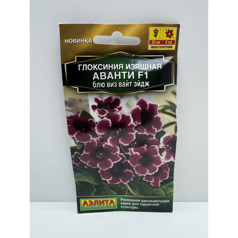 Цв.Глоксиния Аванти блю виз вайт эйдж F1 (Аэлита) 5шт